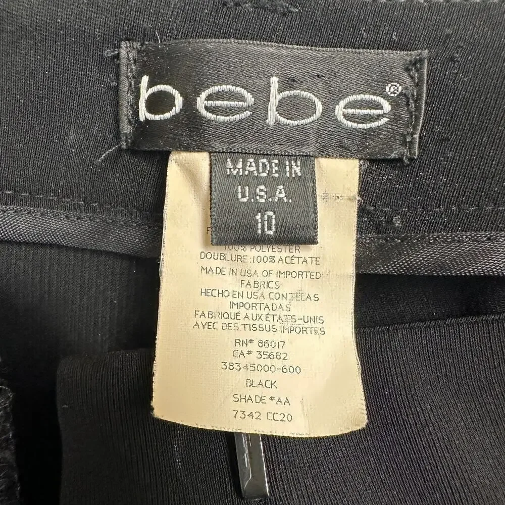 Bebe Women's Black Flared High Rise Pockets Trouser Dress Pants Size 10 Y2K - Picture 3 of 11
